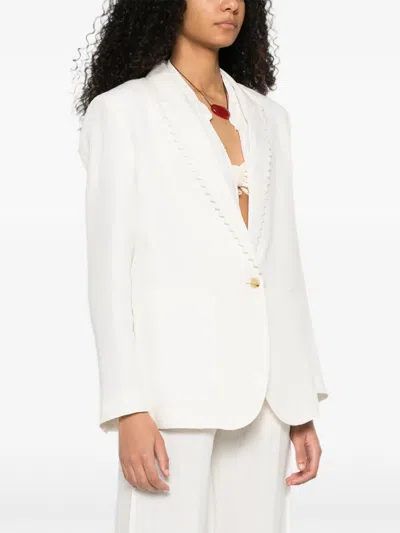 Forte Forte Notched-lapel Single-button Jacket In White