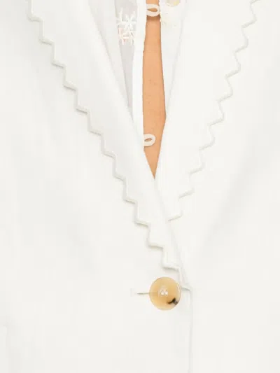 Forte Forte Notched-lapel Single-button Jacket In White