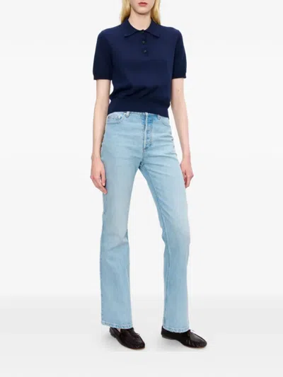 A.p.c. Buttoned Polo T-shirt In Blue