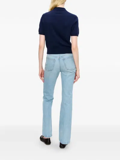 A.p.c. Buttoned Polo T-shirt In Blue