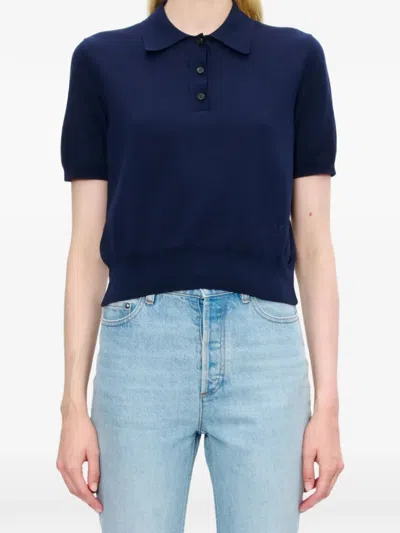 A.p.c. Buttoned Polo T-shirt In Blue