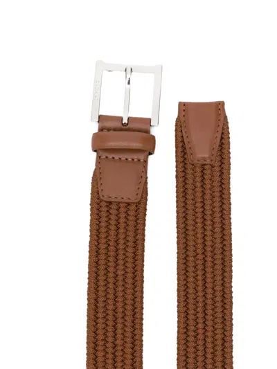 Orciani Woven Elasticated Belt In Brown