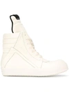 RICK OWENS lace-up hi top sneakers,RUBBER100%