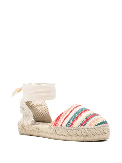Manebi Striped Tie Espadrilles In Multi