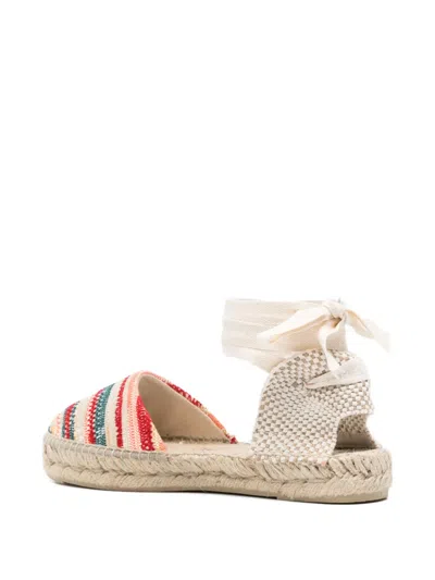Manebi Striped Tie Espadrilles In Multi