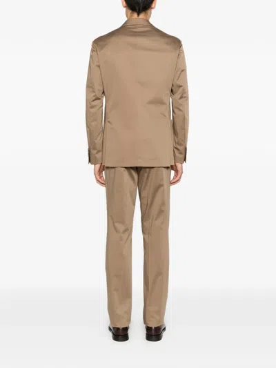 Lardini Single-breasted Suit In Brown