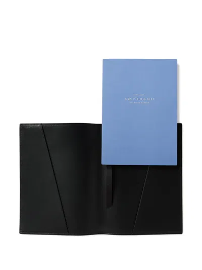 Smythson Evergreen Refillable Mid-size Notebook In Black