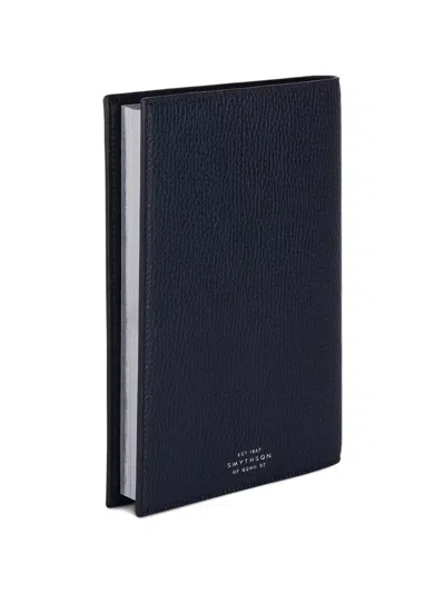 Smythson Evergreen Refillable Mid-size Notebook In Black