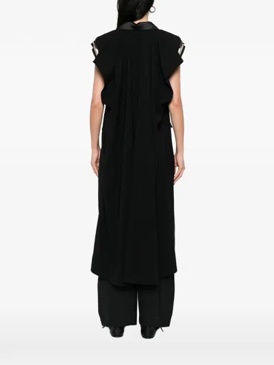 Sacai Double-breasted Coat In Black