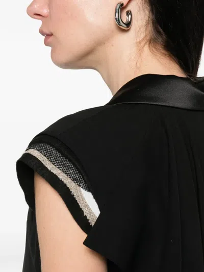 Sacai Double-breasted Coat In Black