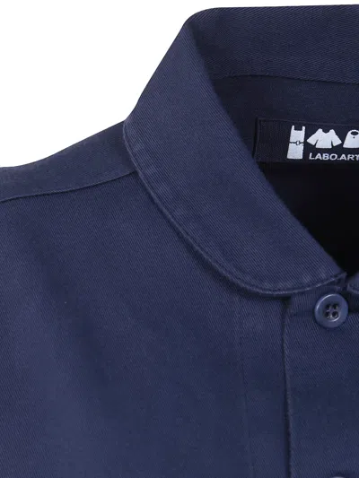 Labo.art Buttoned Collared Jacket In Blue