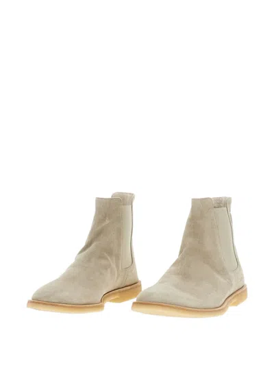Common Projects Elasticated-panels Leather Boots In Neutral