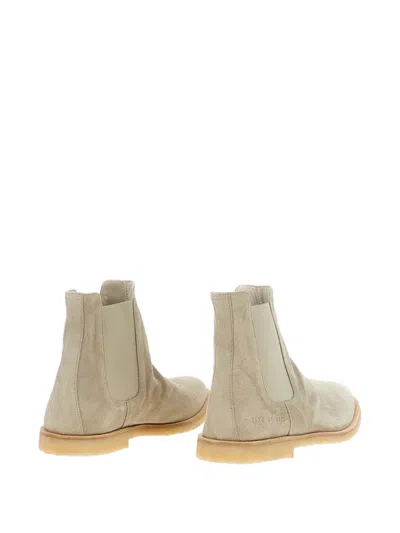 Common Projects Elasticated-panels Leather Boots In Neutral