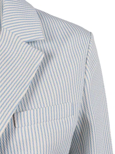Circolo 1901 Striped-pattern Blazer In Blue