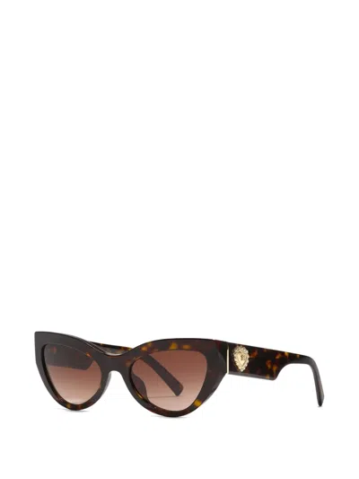 Dolce & Gabbana Devotion Sunglasses In Brown