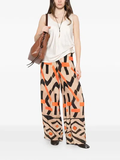 Dixie Patterned Palazzo Pants In Neutral
