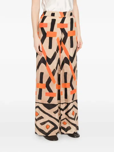 Dixie Patterned Palazzo Pants In Neutral