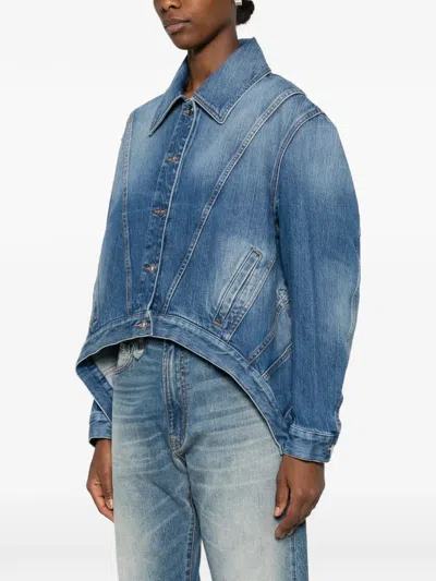 Givenchy Button Denim Jacket In Blue