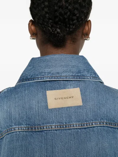 Givenchy Button Denim Jacket In Blue