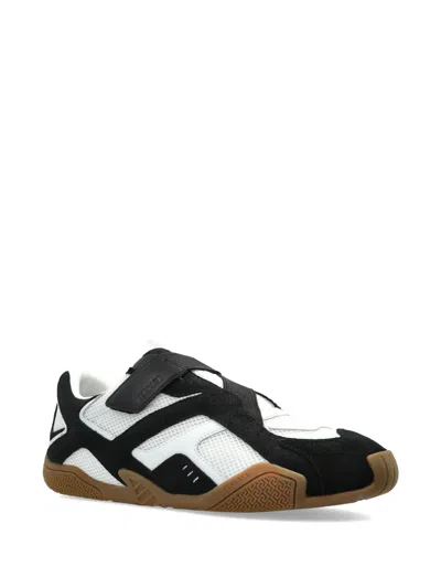 Versace Cross-over Strap Panelled Sneakers In Multi
