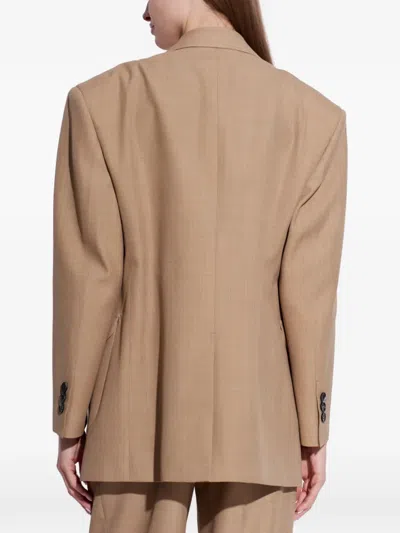 Versace Buttoned Pocket Jacket In Brown