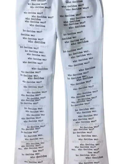 Who Decides War Scripture-design Track Pants In Blue