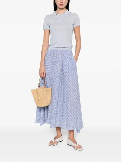 Base Button Polo Top In Blue