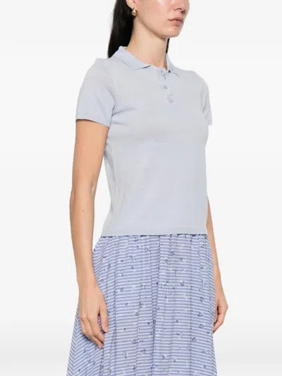 Base Button Polo Top In Blue