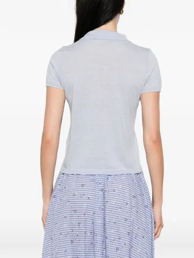 Base Button Polo Top In Blue