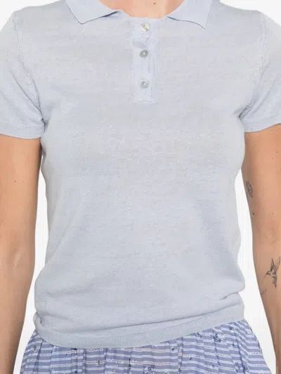 Base Button Polo Top In Blue