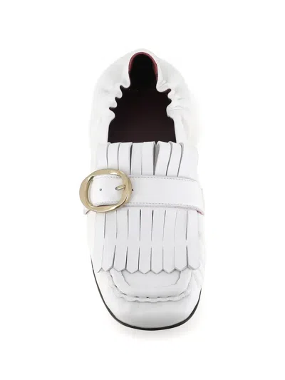 Paul Smith Off White Solid Loafers In White