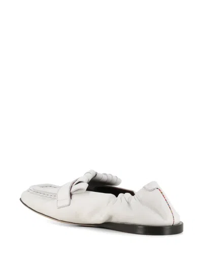 Paul Smith Off White Solid Loafers In White