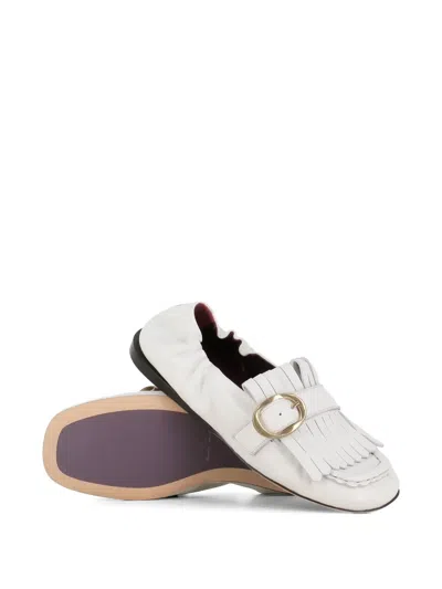 Paul Smith Off White Solid Loafers In White