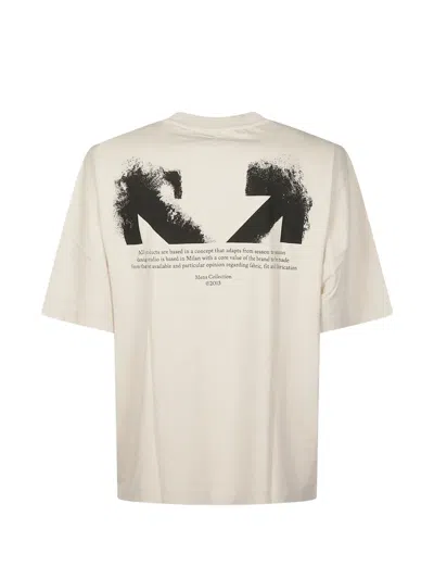 Off-white Ss22 Logo Round Neck Pullover Short Sleeve Loose Fit Khaki In Neutral