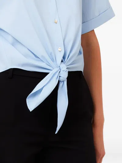 Liu •jo Tie Front Blouse In Blue