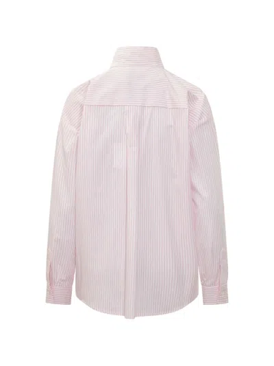 Le Sully Studio Striped Collared Shirt In White