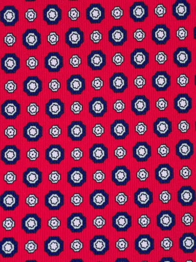 Brioni Patterned Silk Tie In Pink