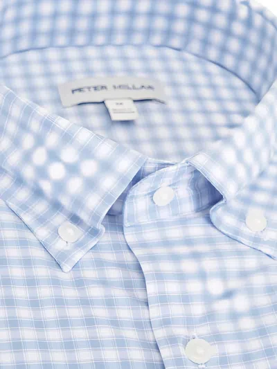 Peter Millar Lewis Buttoned Checked Shirt In Blue