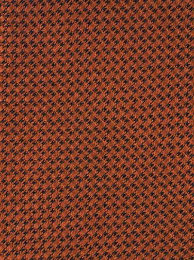 Zegna Rust-textured Silk Tie In Brown