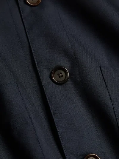 Oliver Spencer Buttoned Jacket In Blue
