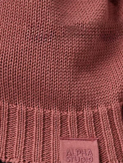 Alpha Studio Cardigan Boxy Integrale Cipolla In Pink