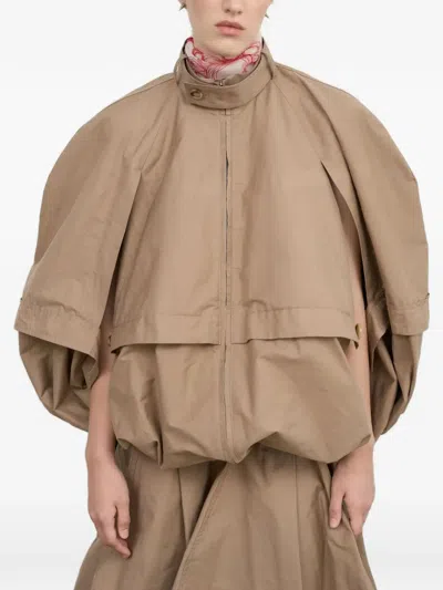 Litkovska Deconstructed Bomber-style Cape In Neutral