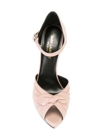 Shop Saint Laurent Jane Bow Sandals In Pink