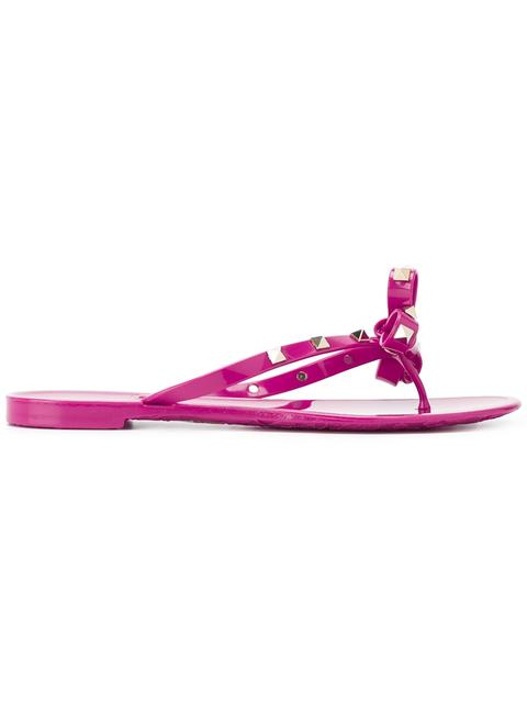 valentino garavani rockstud pvc thong sandals