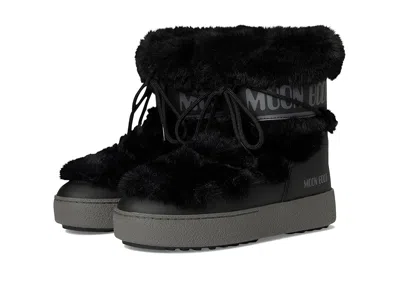 Moon Boot Ltrack Low Faux-fur Boots In Black