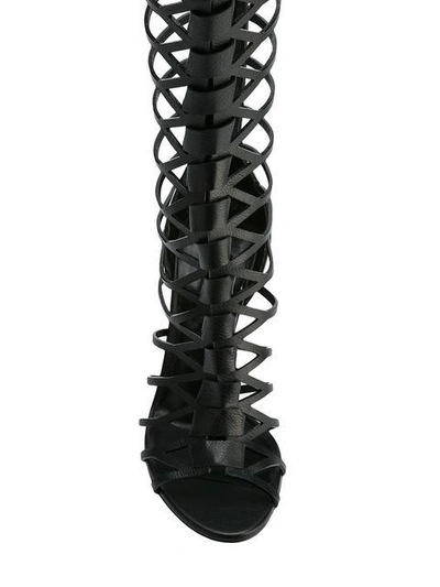 Shop Casadei Strappy Knee-length Sandals