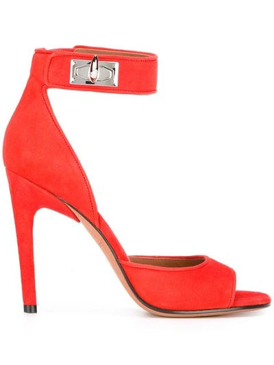 Givenchy Red Shark Lock 105 Leather Sandals