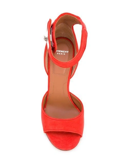 Shop Givenchy Shark Lock Sandals In Red