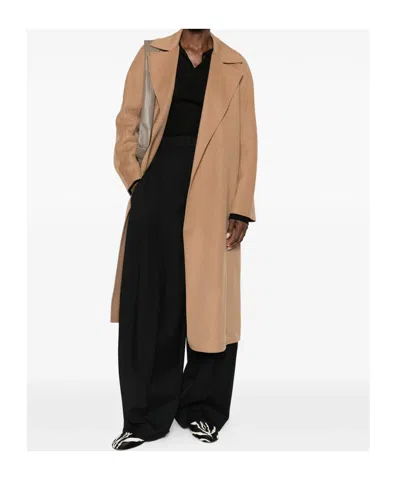 Max Mara Long-sleeved Coat In Brown