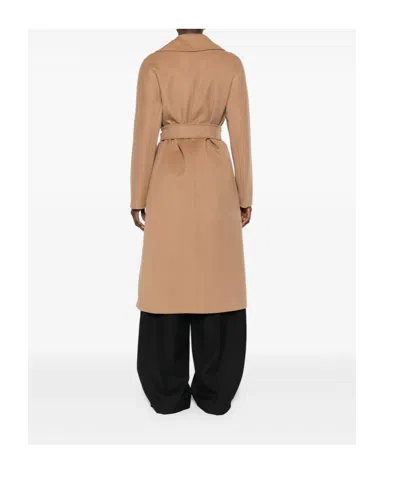 Max Mara Long-sleeved Coat In Brown